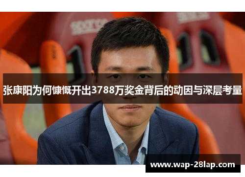 张康阳为何慷慨开出3788万奖金背后的动因与深层考量